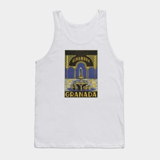 Andalucia Granada Spain Vintage Alhambra Tank Top